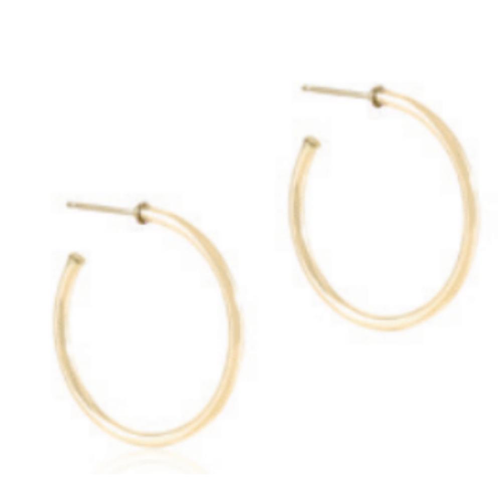 enewton Round Gold 1.25" Post Hoop - 2mm - Smooth