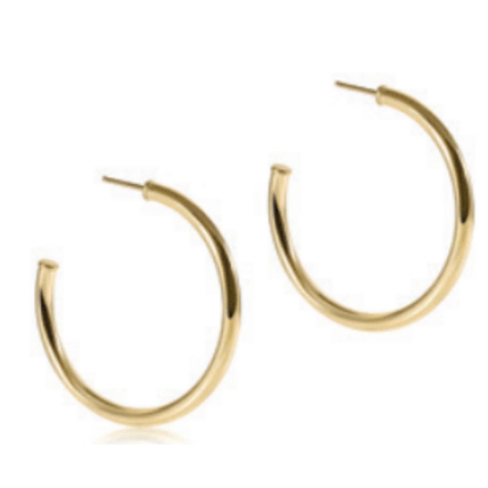 enewton Round Gold 1.5" Post Hoop - 3mm