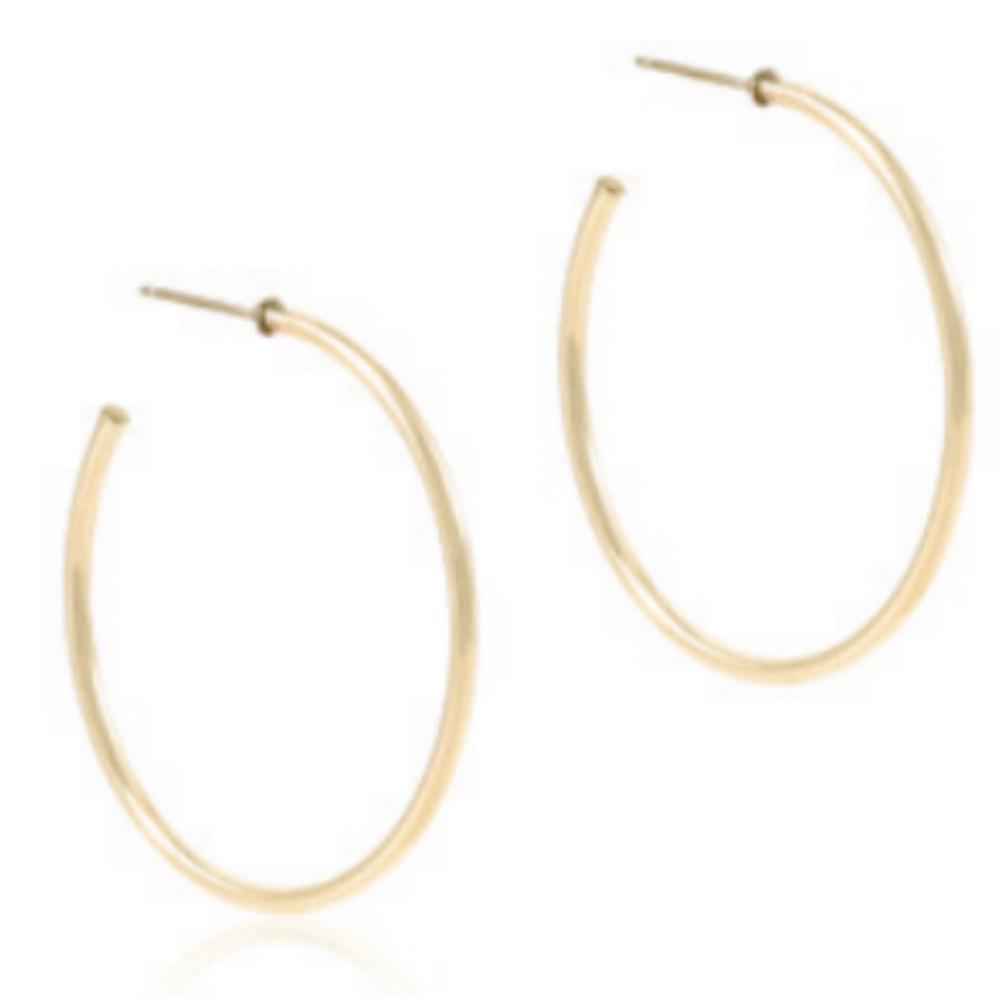 enewton Round Gold 1.75" Post Hoop - 2mm - Smooth