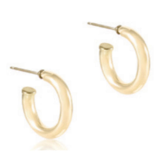 enewton Round Gold 1" Post Hoop - 4mm - Smooth