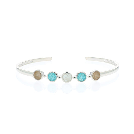 Dune Endless Summer Cuff Bracelet - Ocean City Sand, Turquoise, Mother of Pearl