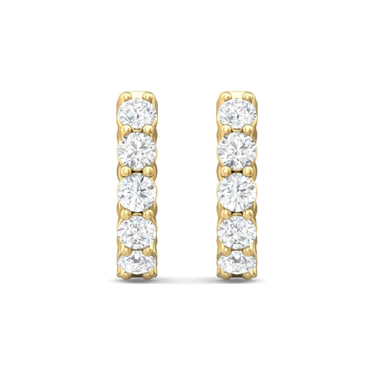 Martin Flyer 14k Gold Diamond Huggie Hoop Earrings
