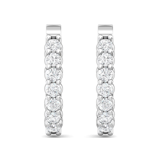 Martin Flyer 14k Inside/Outside Diamond Hoop Earrings