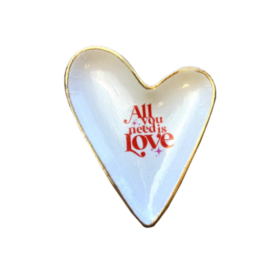 Ten Twenty Six Designs Easter & Valentines Ceramic Heart Dish- All you need is love