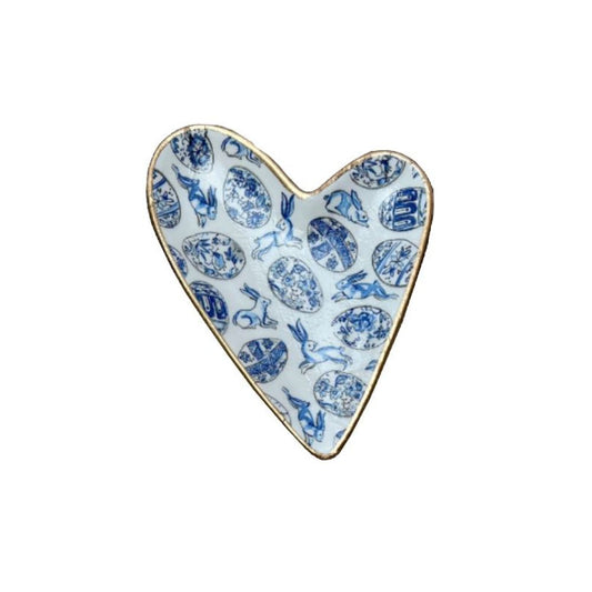 Ten Twenty Six Designs Easter & Valentines Ceramic Heart Dish- Bunny 9