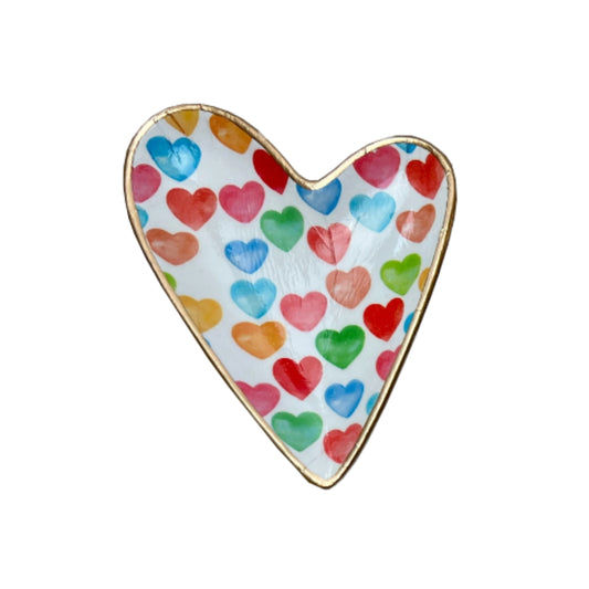 Ten Twenty Six Designs Easter & Valentines Ceramic Heart Dish- Colorful Hearts 2