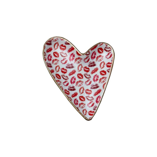 Ten Twenty Six Designs Easter & Valentines Ceramic Heart Dish- Kisses