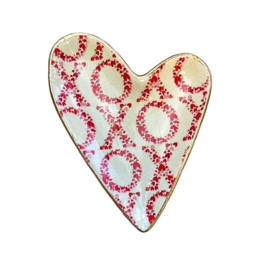 Ten Twenty Six Designs Easter & Valentines Ceramic Heart Dish- XO