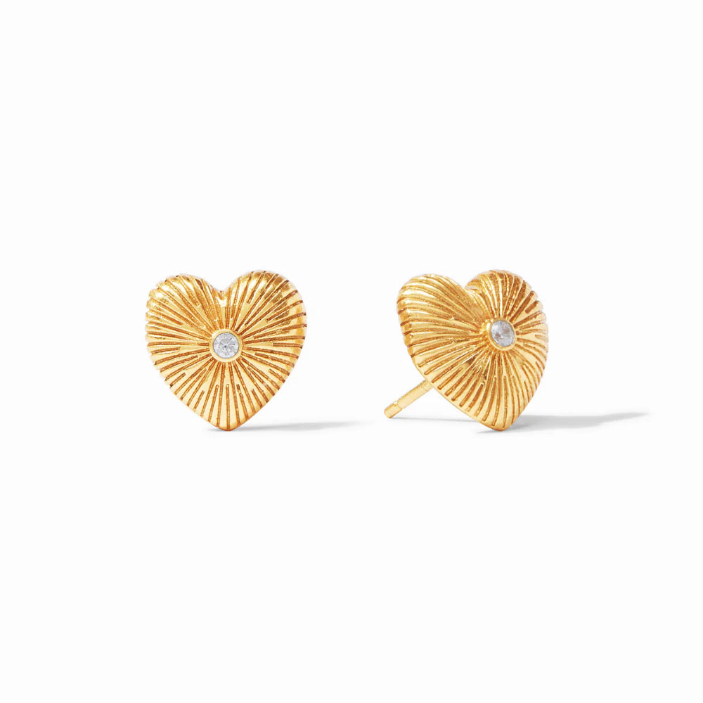 Julie Vos Esme Heart Stud Earrings - Cubic Zirconia