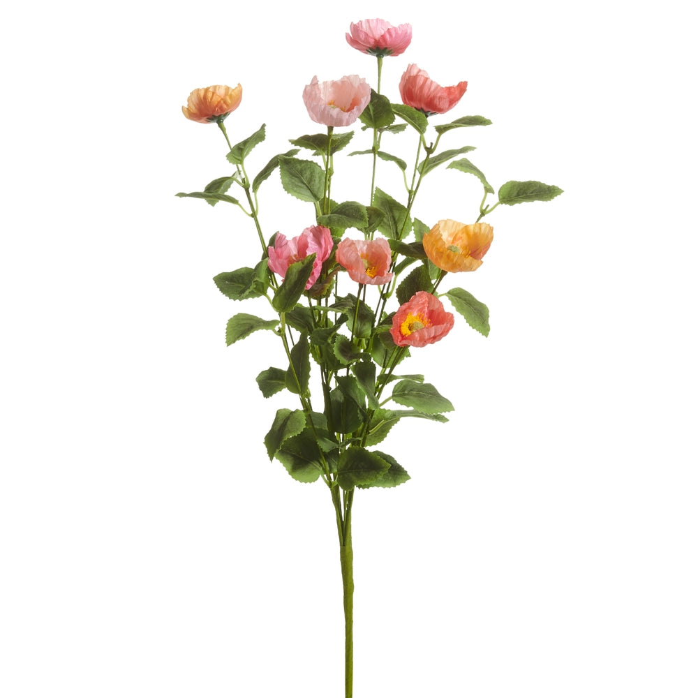 Raz Imports 21.5" Pink and Coral Poppy Bush (In-Store Pickup Only)