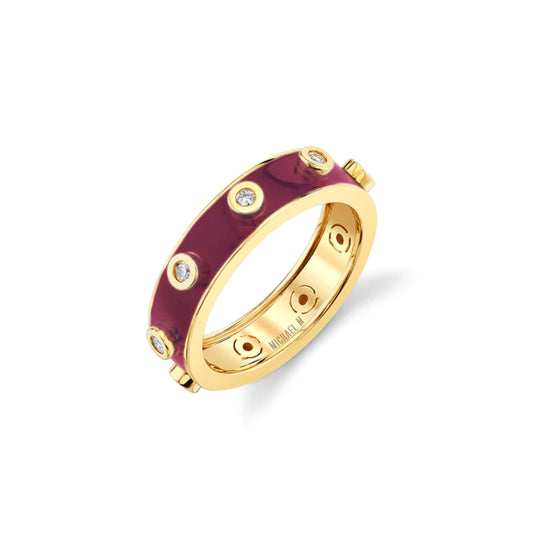 Michael M. Chroma Extruded Diamond Bezel Ring 9 RBC D.14ct HSI - Magenta