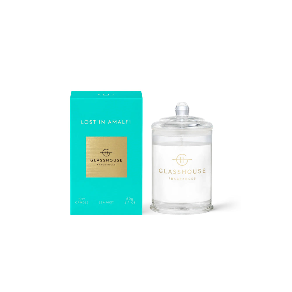 Glasshouse candle and packaging on a white background