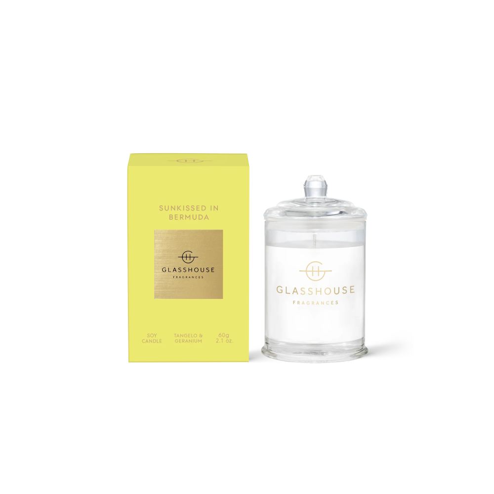 Glasshouse candle and packaging on a white background