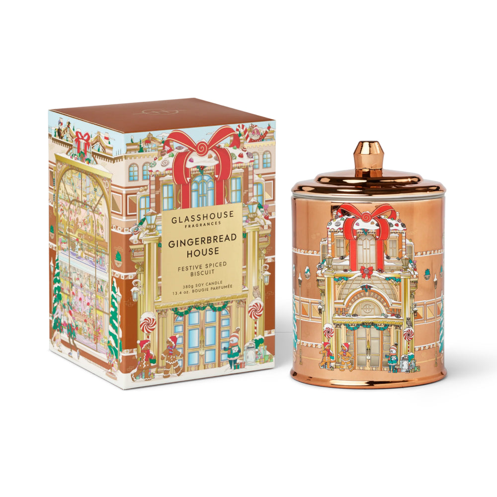 Glasshouse Fragrances 13.4 Oz. Christmas Candle - Gingerbread House