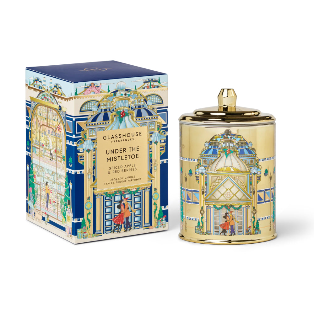 Glasshouse Fragrances 13.4 Oz. Christmas Candle - Under The Mistletoe