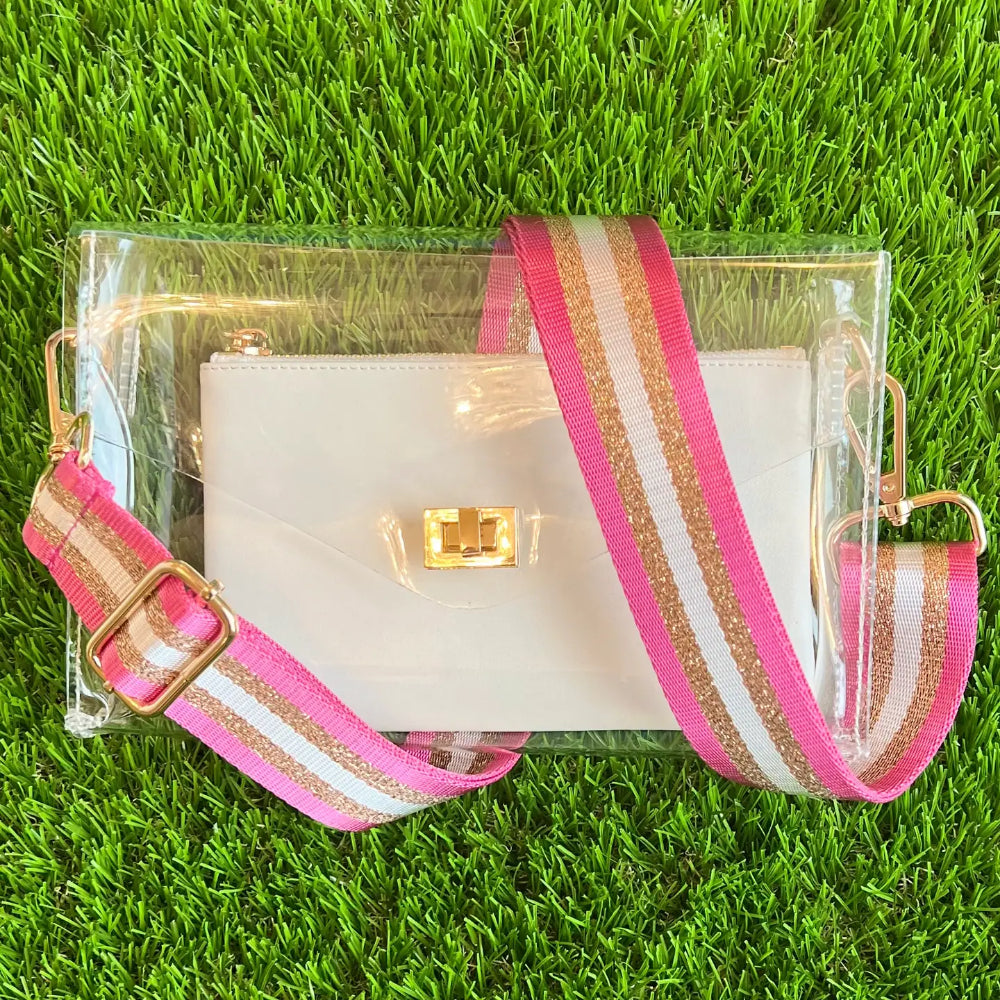 Carrying Kind Game Day Purse + Cross Body Strap-Purple