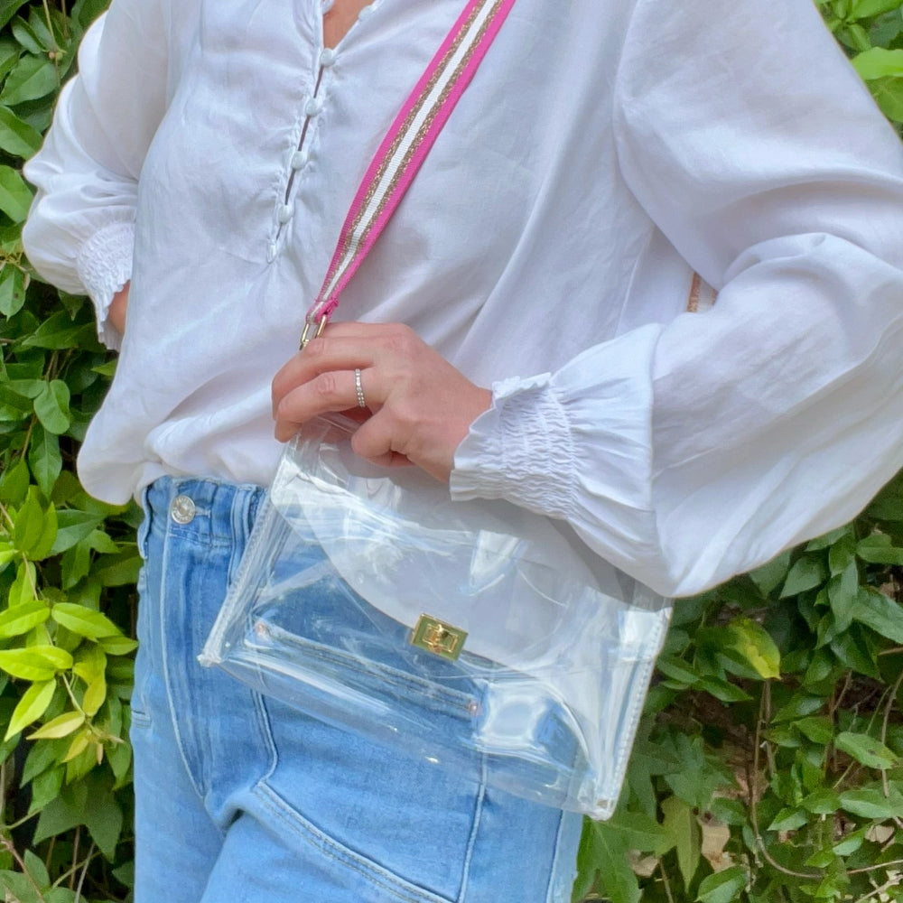 Carrying Kind Game Day Purse + Cross Body Strap-Purple