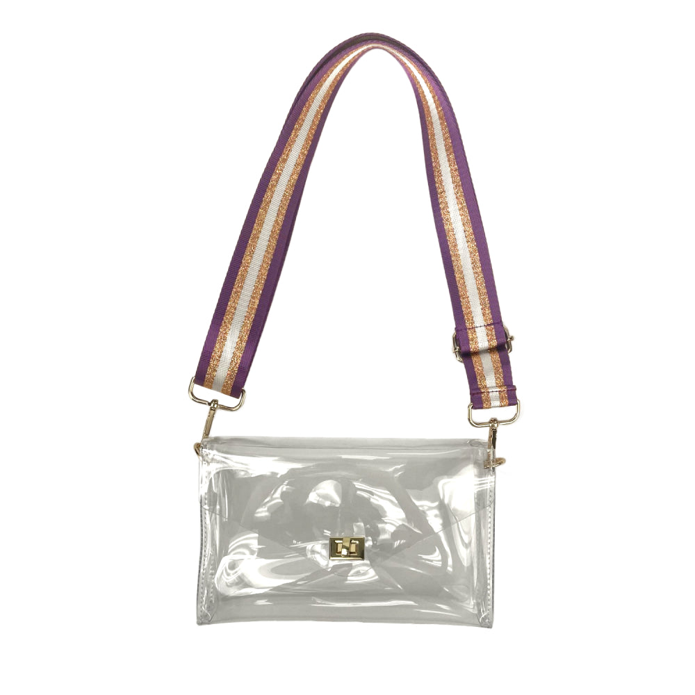 Carrying Kind Game Day Purse + Cross Body Strap-Purple