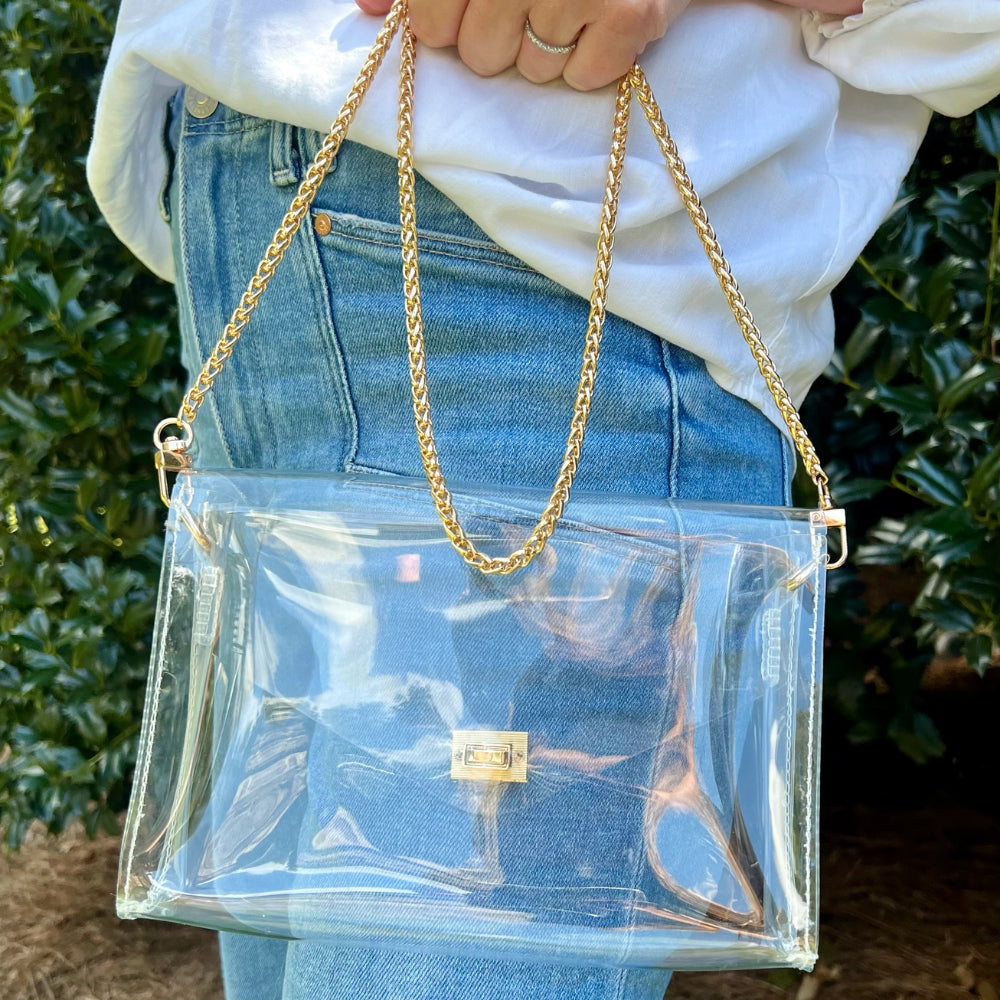 Carrying Kind Fan Girl Classic Bag + Statement Gold Chain Bundle