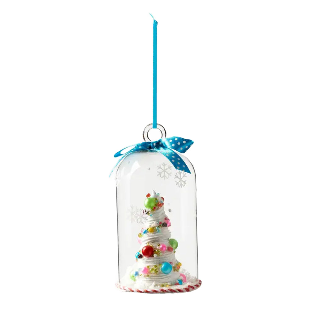 One Hundred 80 Degrees Tree in Glass Dome Christmas Ornaments