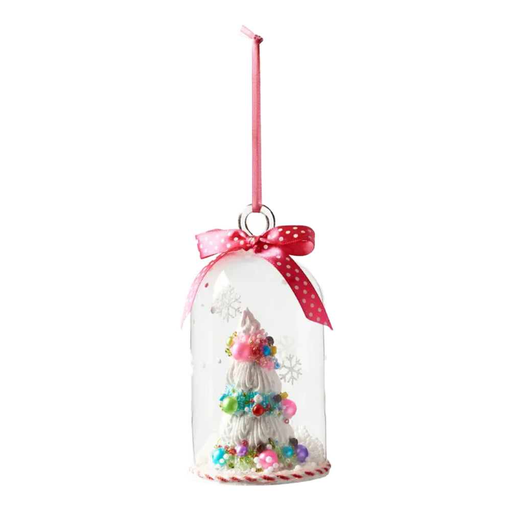 One Hundred 80 Degrees Tree in Glass Dome Christmas Ornaments