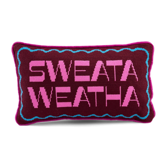 Furbish Studio Sweata Weatha Needlepoint Pillow