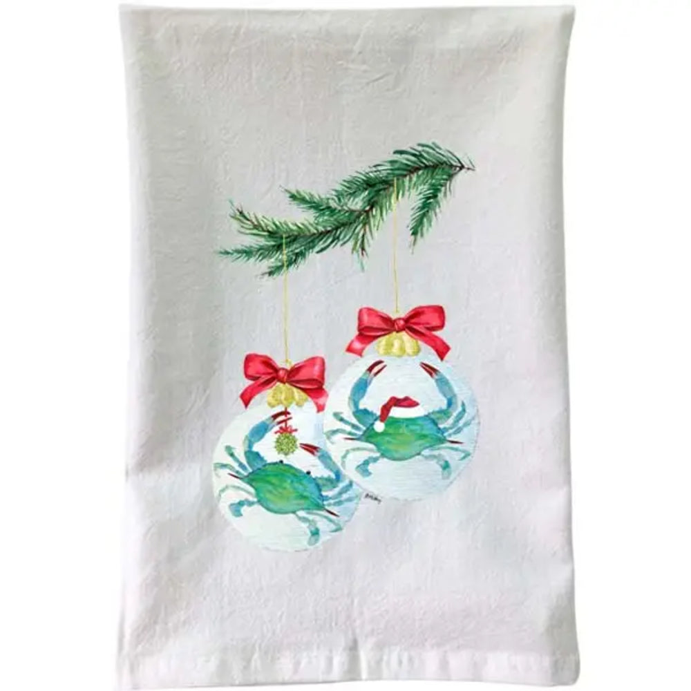 B McVan Designs Christmas - Clawdia Crab Ornaments Flour Sack Towel
