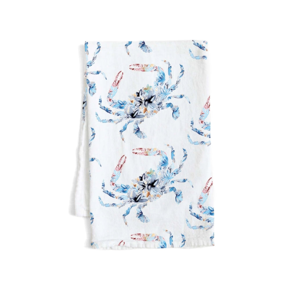 Amanda Klein Co. Blue Crab Flour Sack Tea Towel