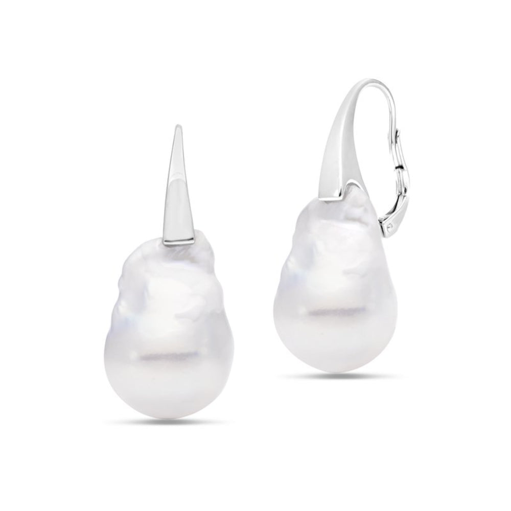 Mastoloni 18kt Baroque Pearl Drop French Lever Earrings