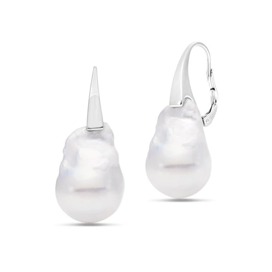 Mastoloni 18kt Baroque Pearl Drop French Lever Earrings