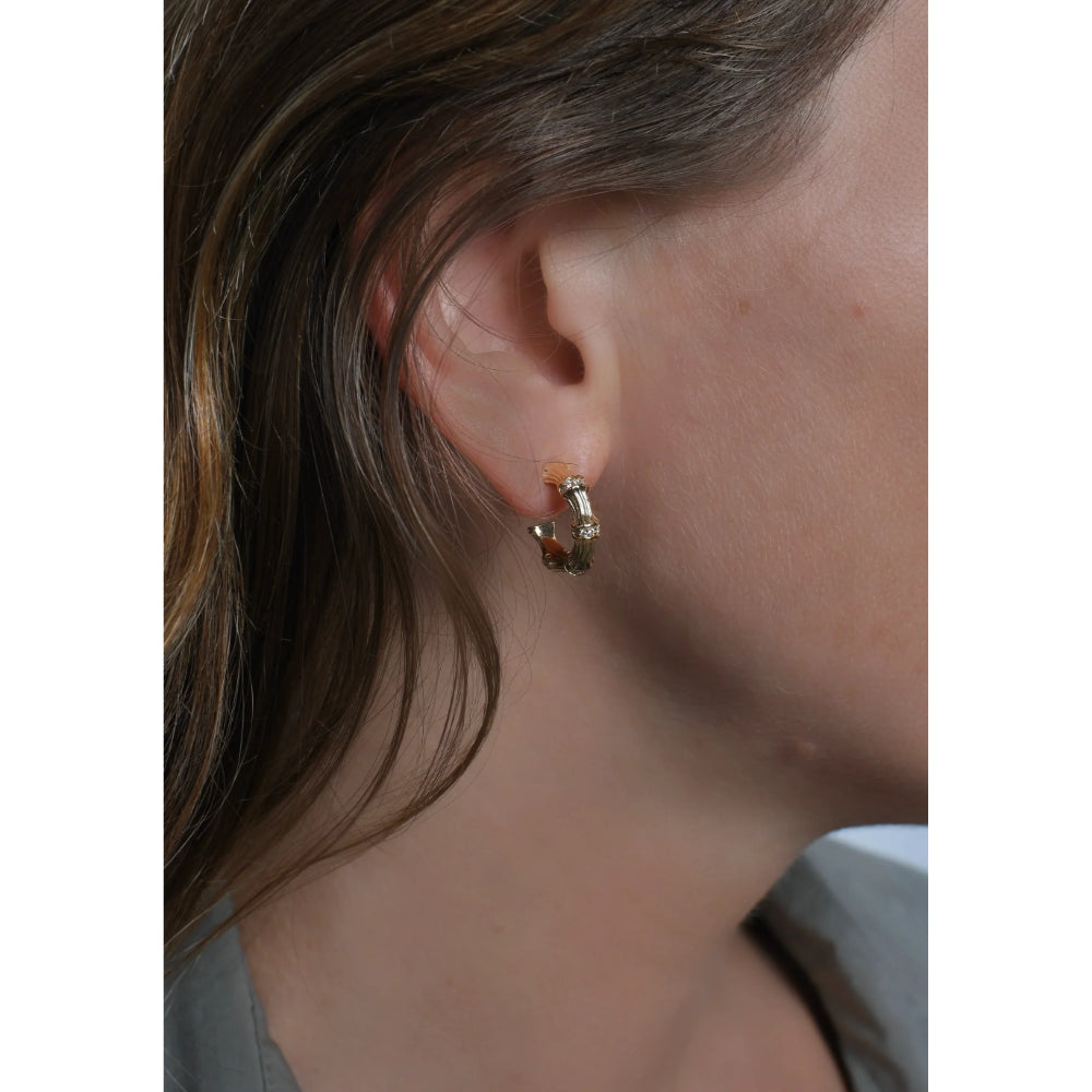 Anabel Aram Bamboo Huggie Hoop Earrings