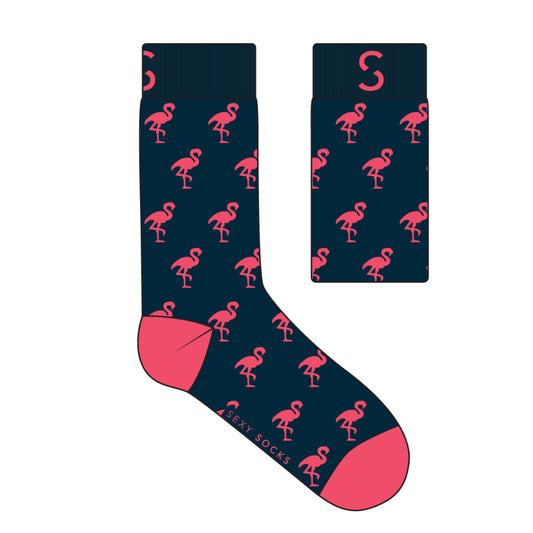 Sexy Socks LLC Flamingo Navy Socks