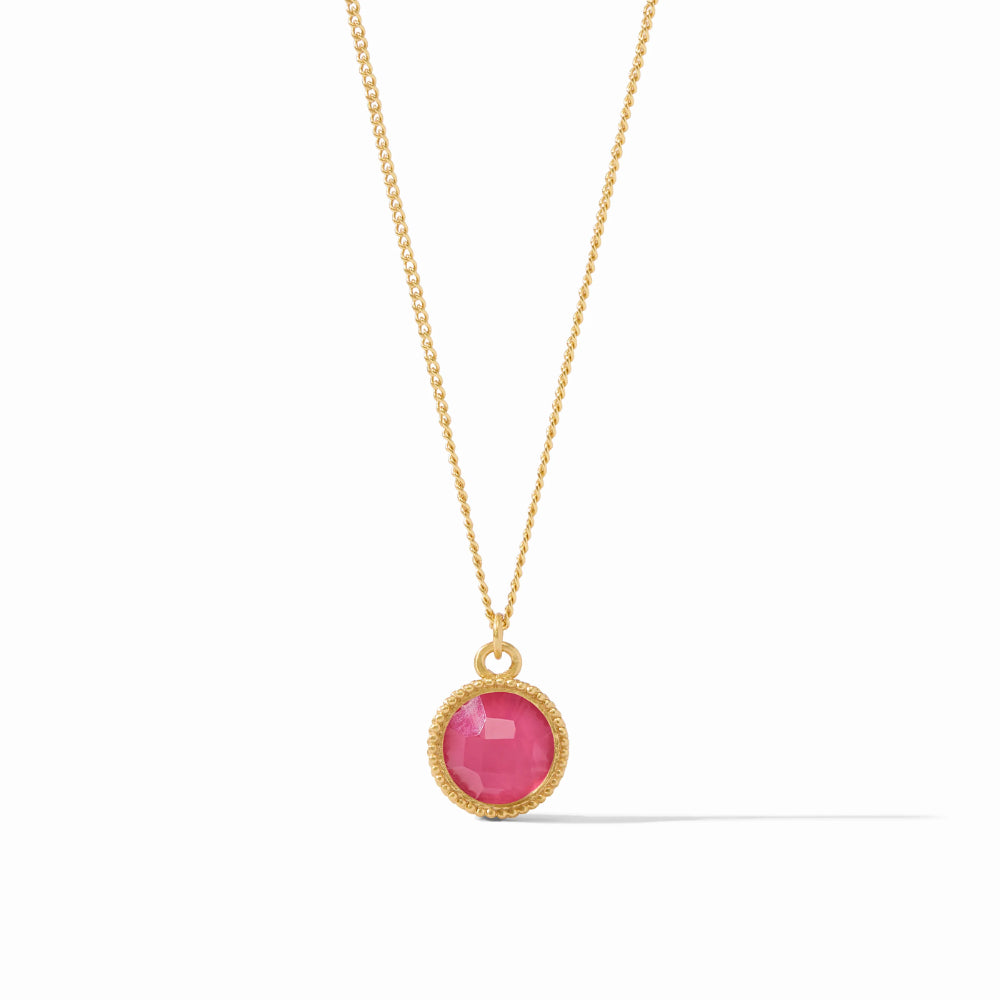 Julie Vos Fleur-de-Lis Solitaire Necklace-Raspberry