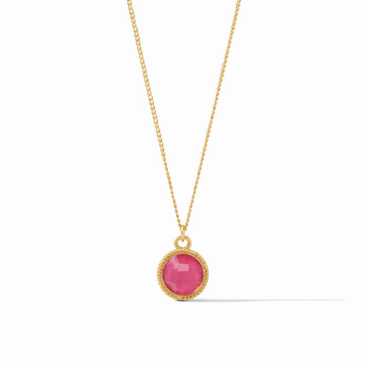 Julie Vos Fleur-de-Lis Solitaire Necklace-Raspberry