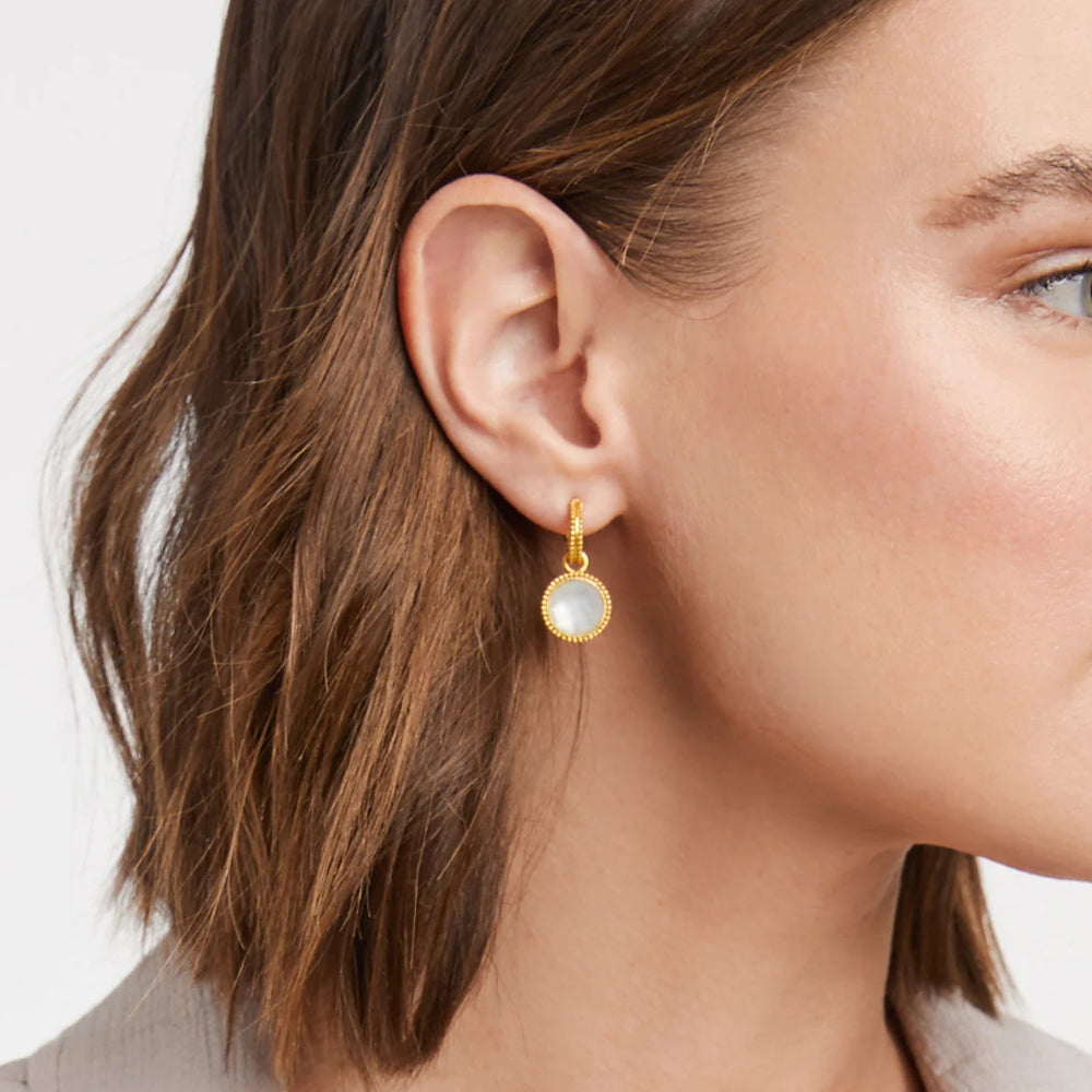 Julie Vos Fleur-de-Lis Hoop & Charm Earrings