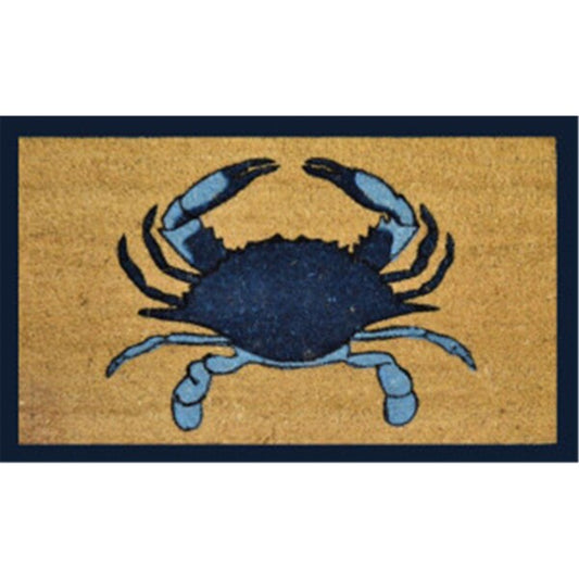 Single Blue Crab with Blue Border Mat