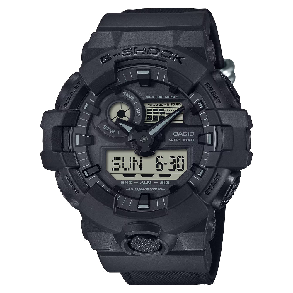 G-Shock Analog/Digital GA-700 Series Black Resin Watch Cloth Band