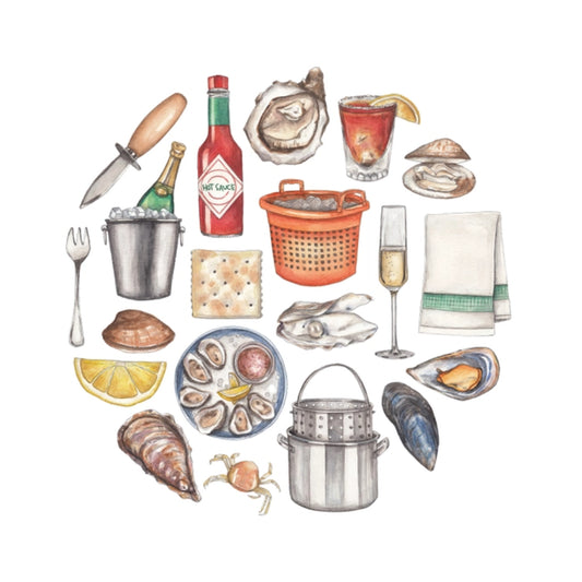 Oyster Icon Watercolor Notecard