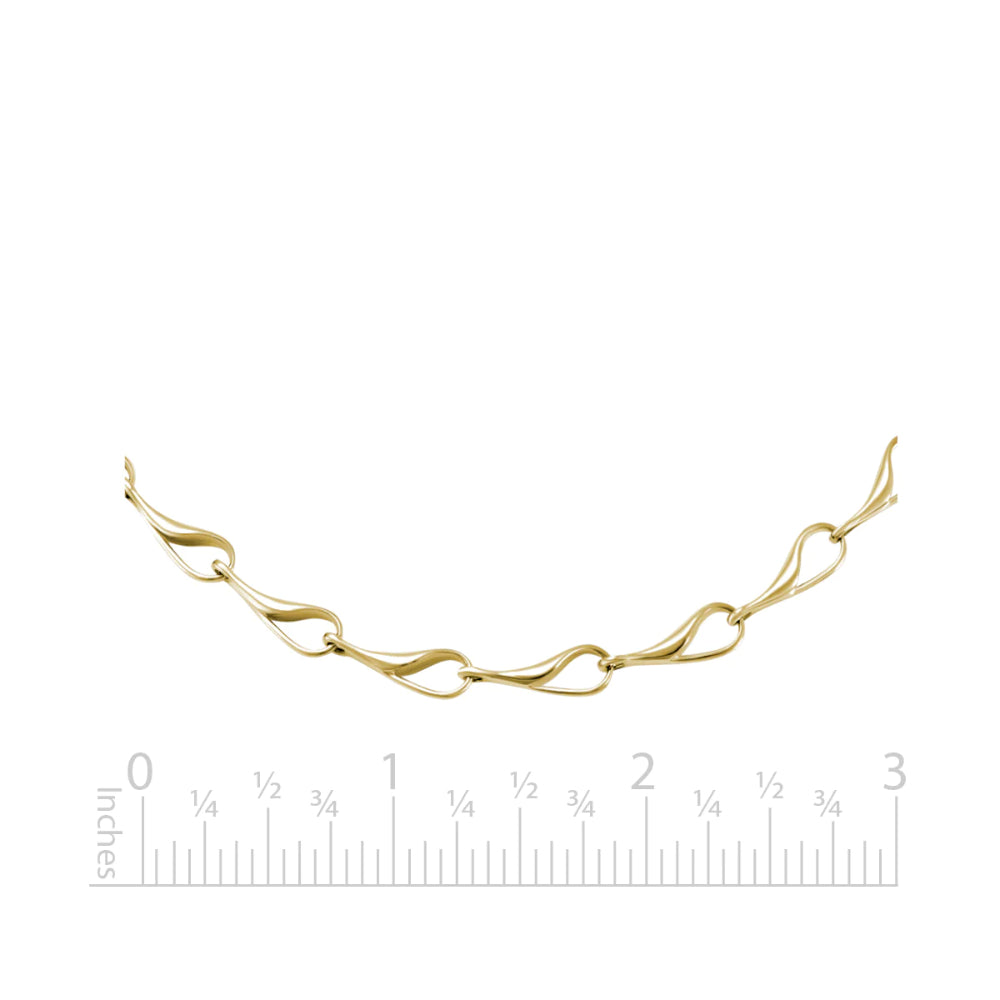 14k Gold Needle's Eye Necklace, 17"