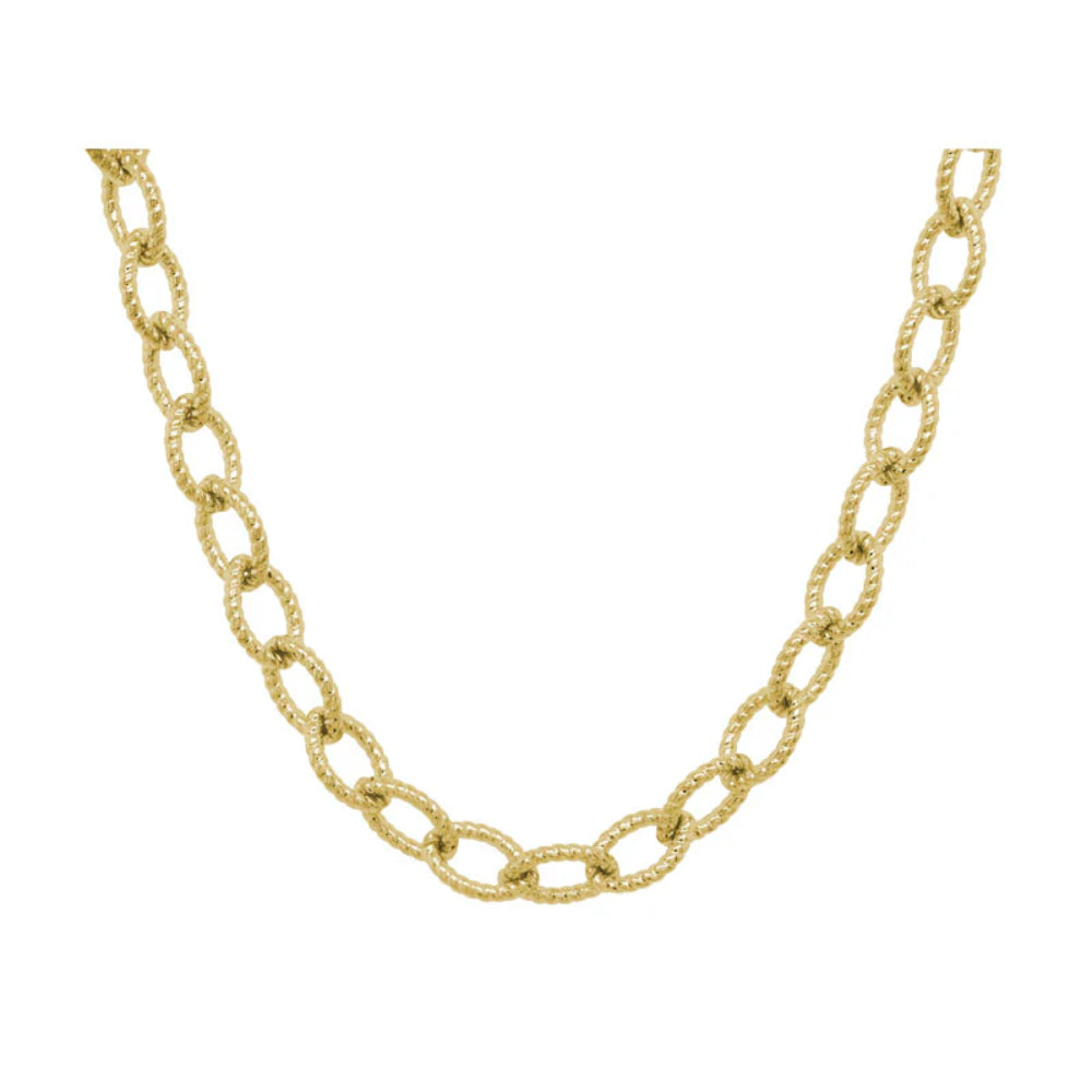 14k Gold Twist Chain Necklace, 18"