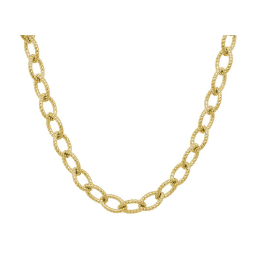 14k Gold Twist Chain Necklace, 18"