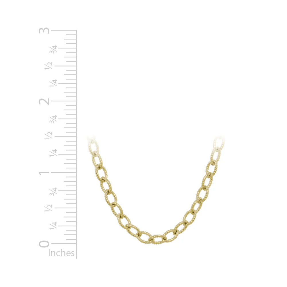 14k Gold Twist Chain Necklace, 18"