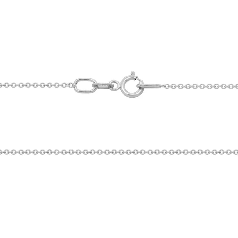 Silver chain necklace on a white background