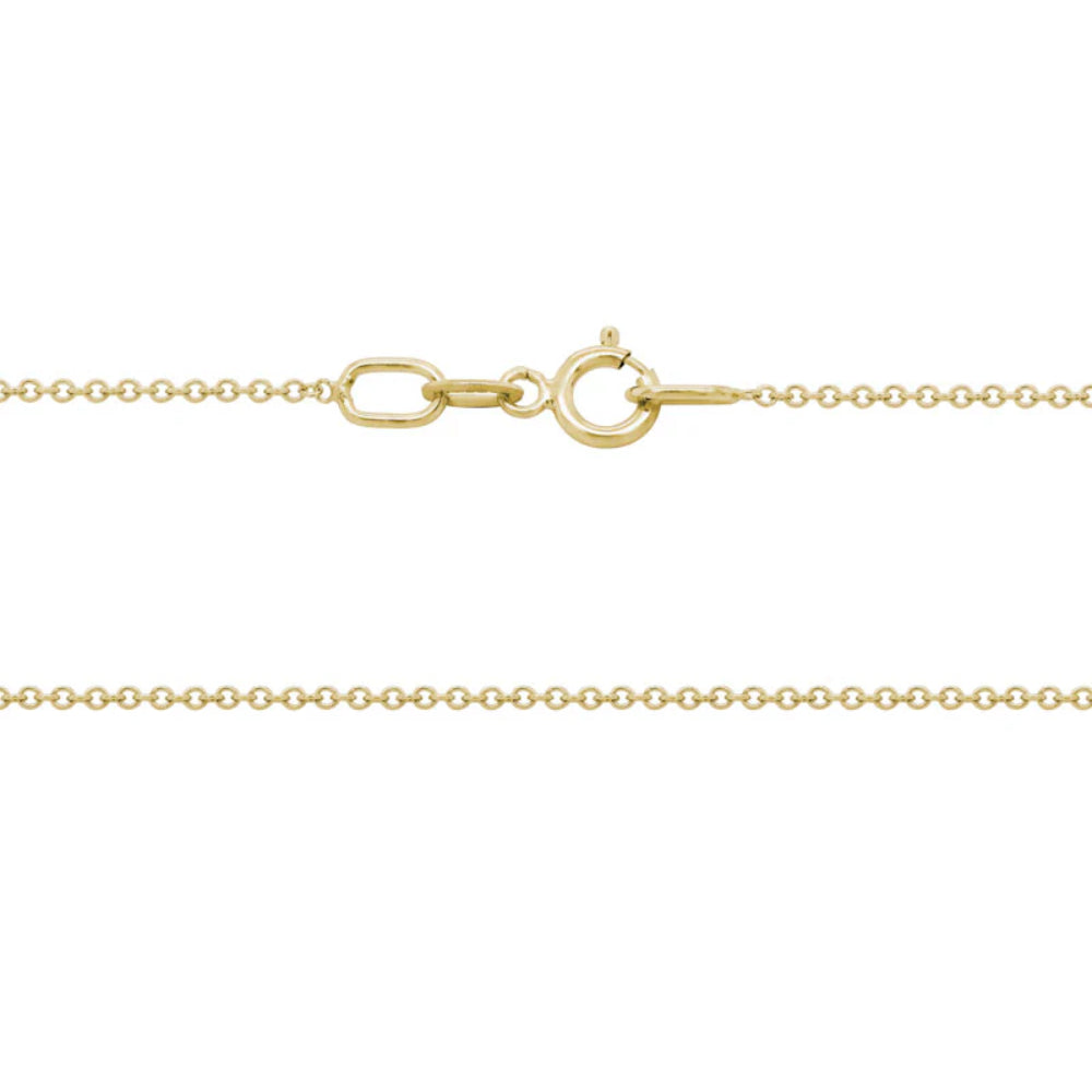 14k Gold 0.9mm Cable Chain, 18"