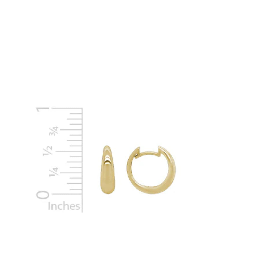 14k Gold Tapered Huggie Hoop Earrings