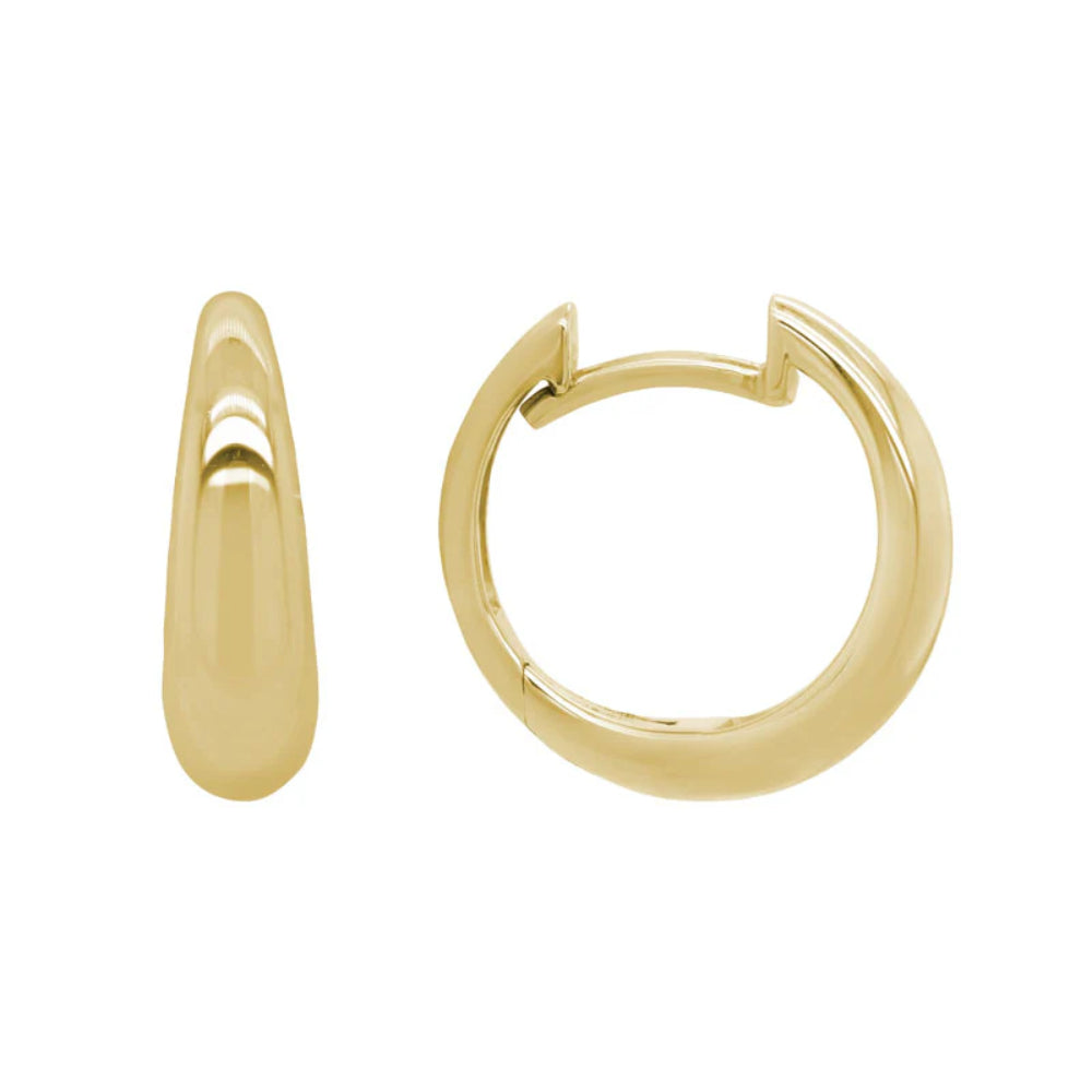 14k Gold Tapered Huggie Hoop Earrings