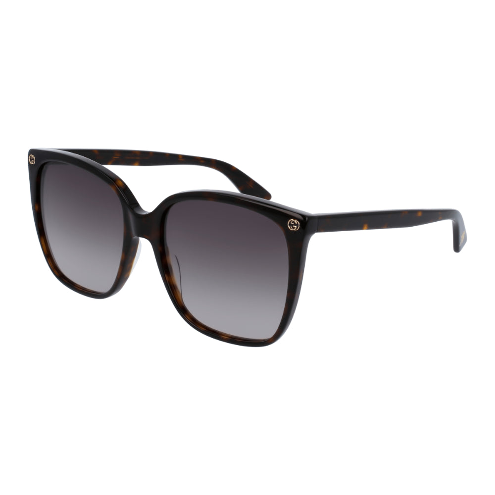 Black sunglasses with gradient lenses on a white background