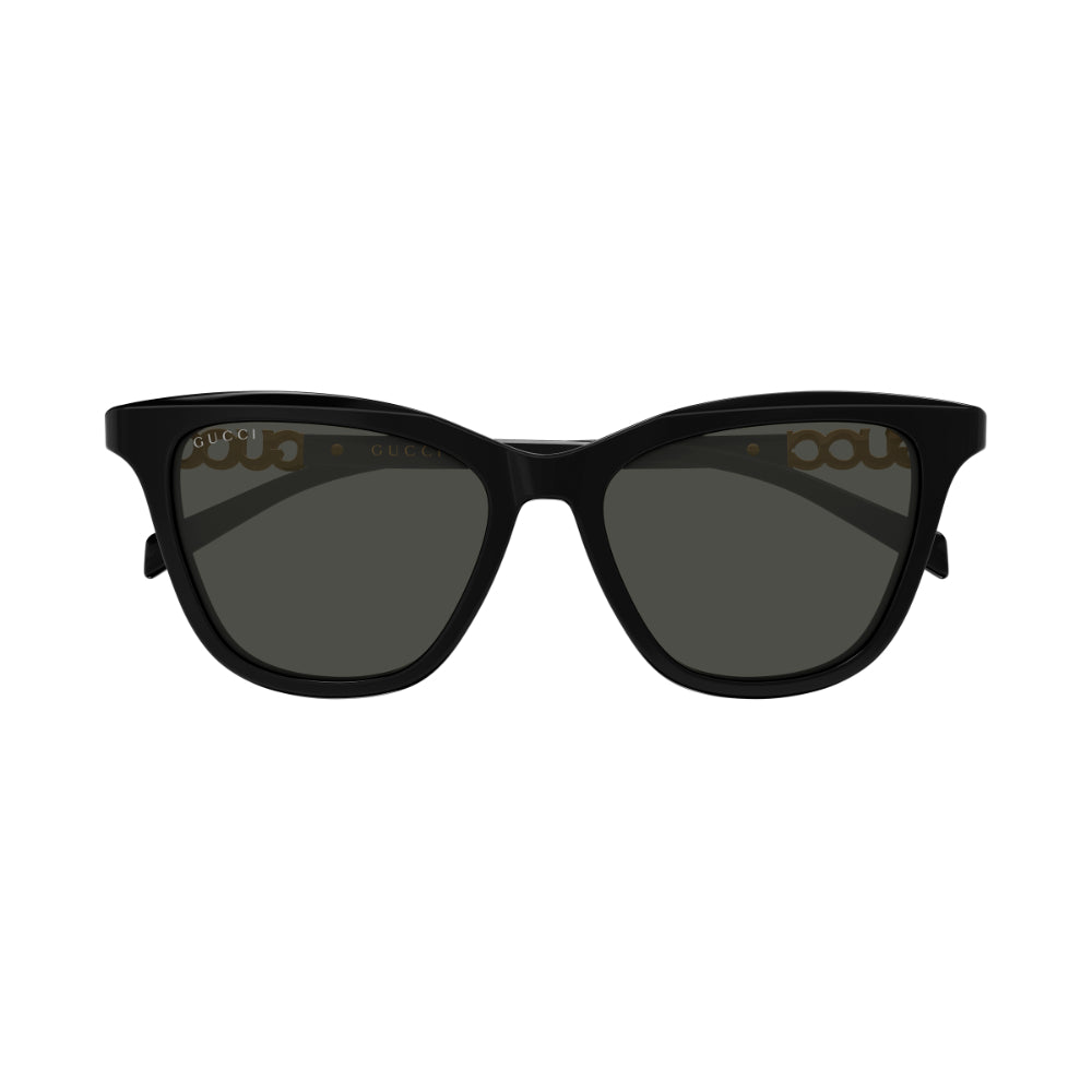 Black sunglasses with dark lenses on a white background
