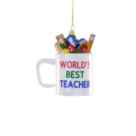 Cody Foster & Co World's Best Teacher Mug Ornament