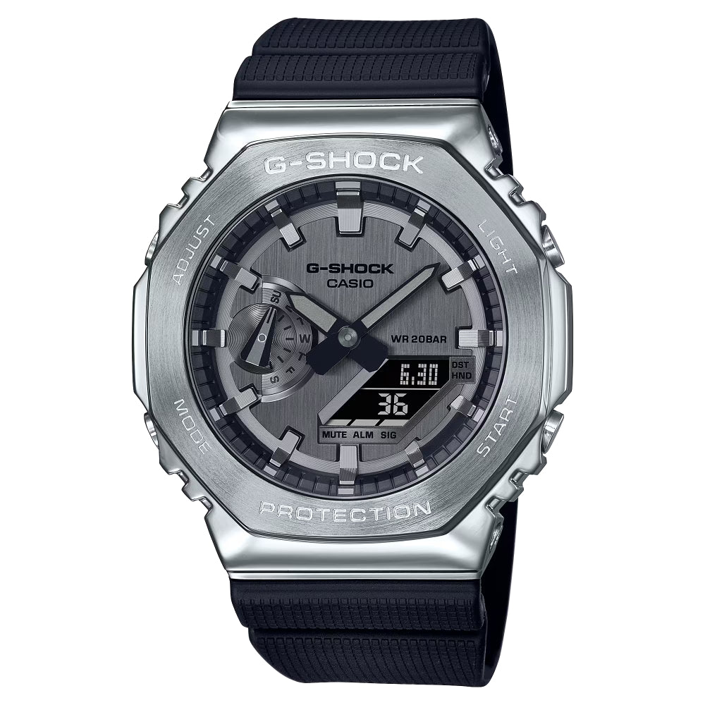 G-Shock Casio watch with black strap on a white background